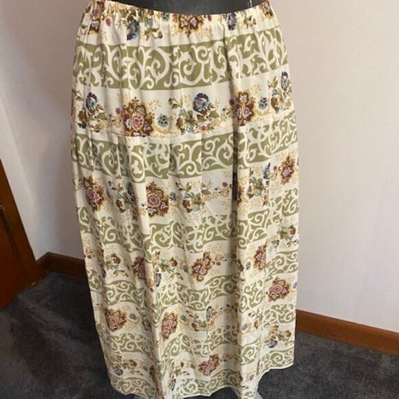 Jo Hanna York by Joan Davis Vintage White Floral print skirt set. size 14W - Picture 8 of 10